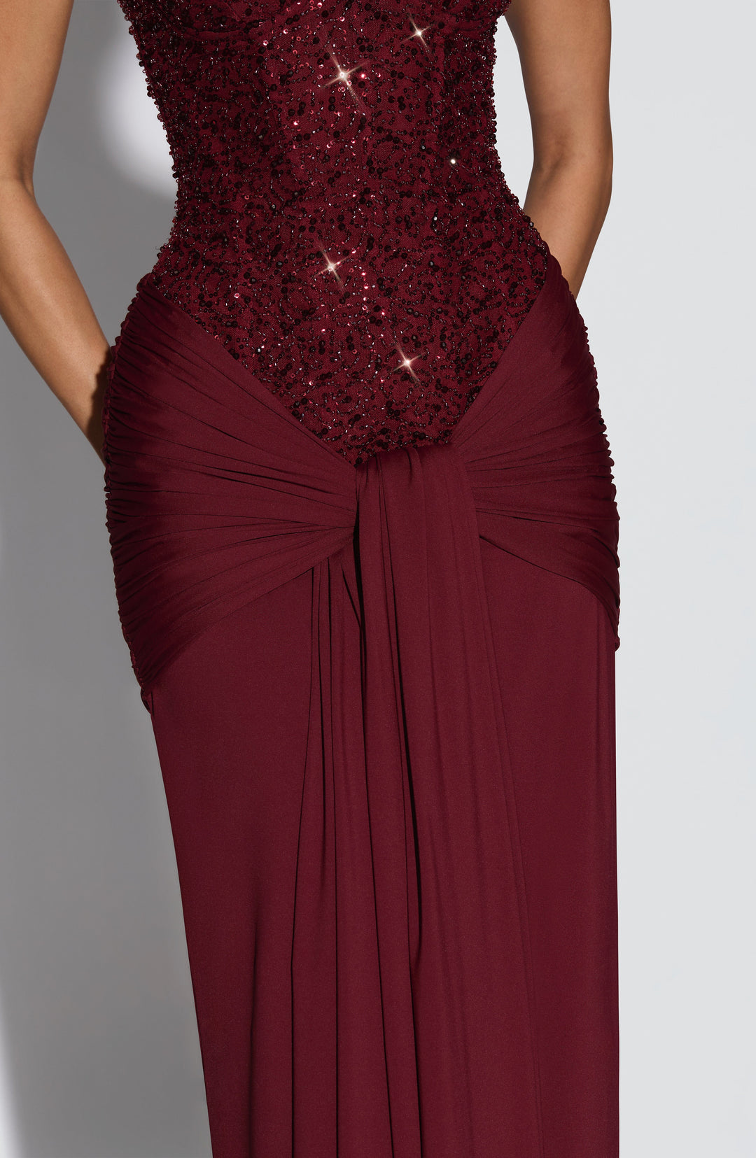 Bordo Carina Maxi Elbise