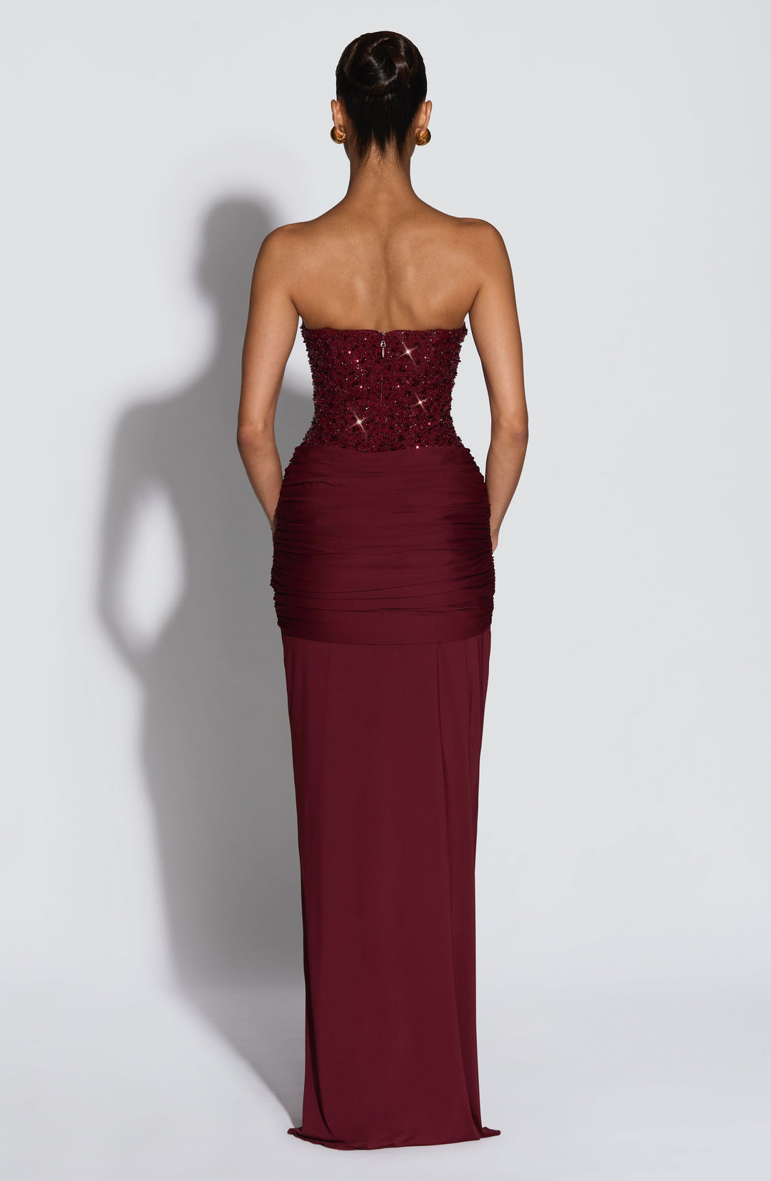 Bordo Carina Maxi Elbise