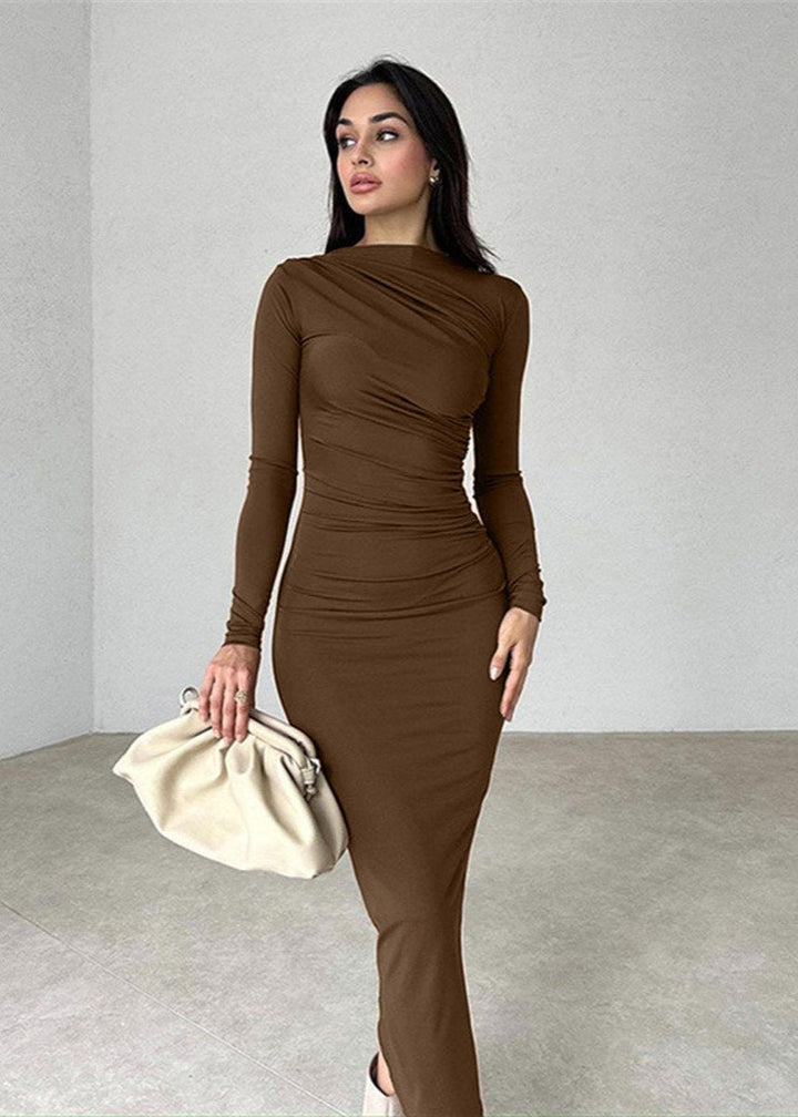 Lüks Slim-Fit Uzun Elbise
