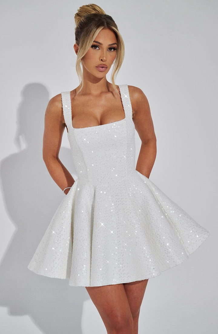 İvory Renkli Dorothy Mini Elbise