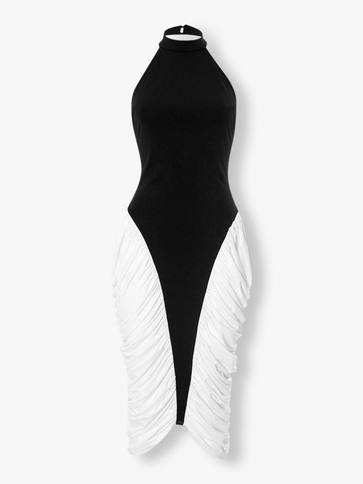 Halter Yaka Midi Elbise