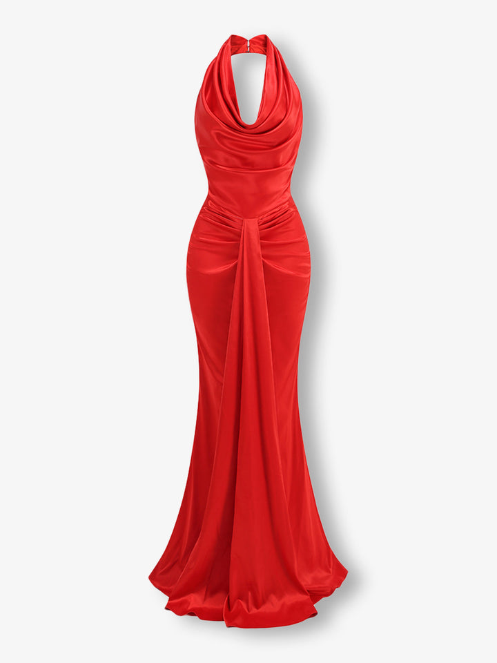 Modern Saten Maxi Elbise
