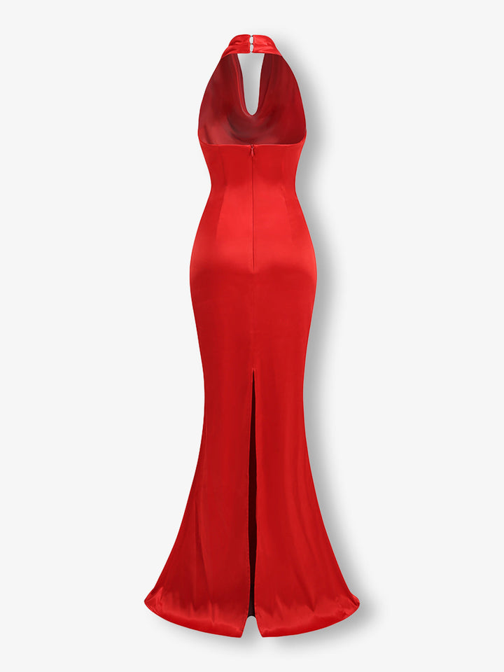 Modern Saten Maxi Elbise