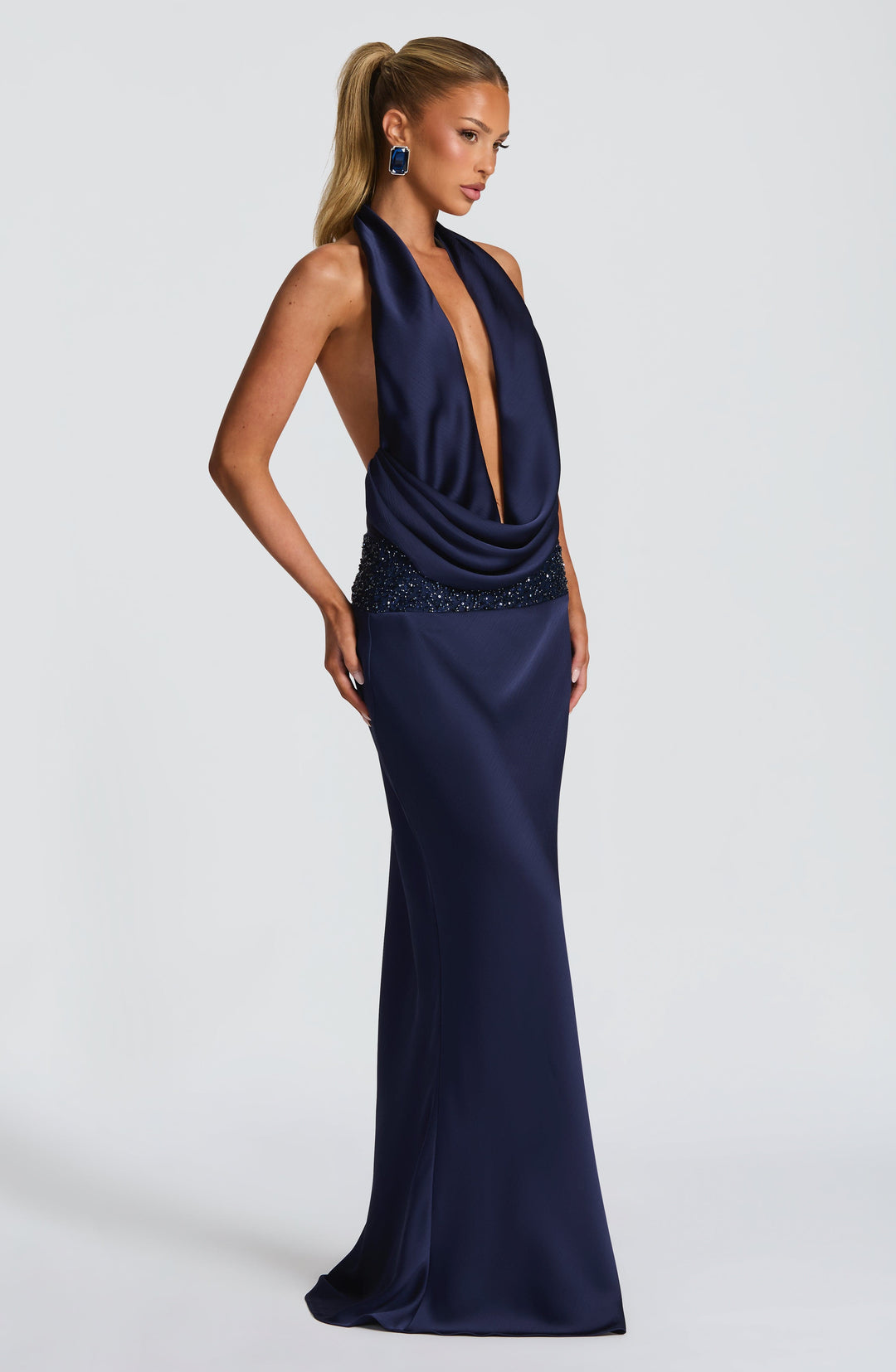 Lacivert Eleni Maxi Elbise