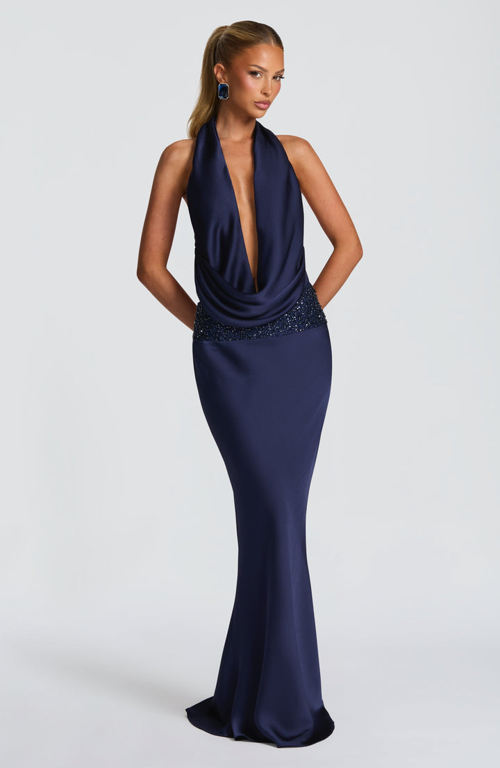 Lacivert Eleni Maxi Elbise