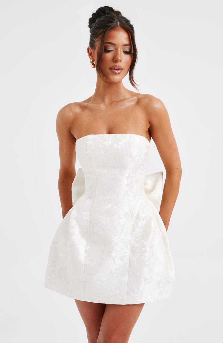 İvory Renkli Elenora Mini Elbise