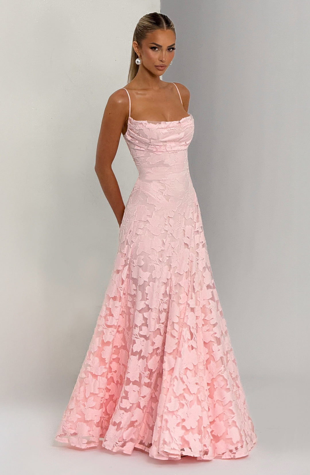 Francis Pembe Maxi Elbise