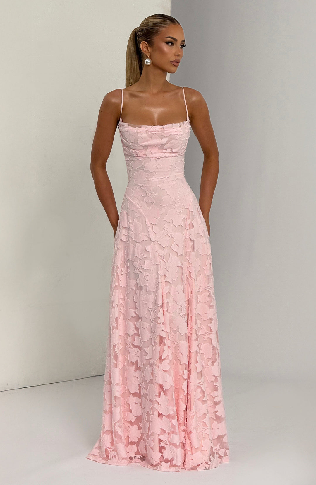 Francis Pembe Maxi Elbise