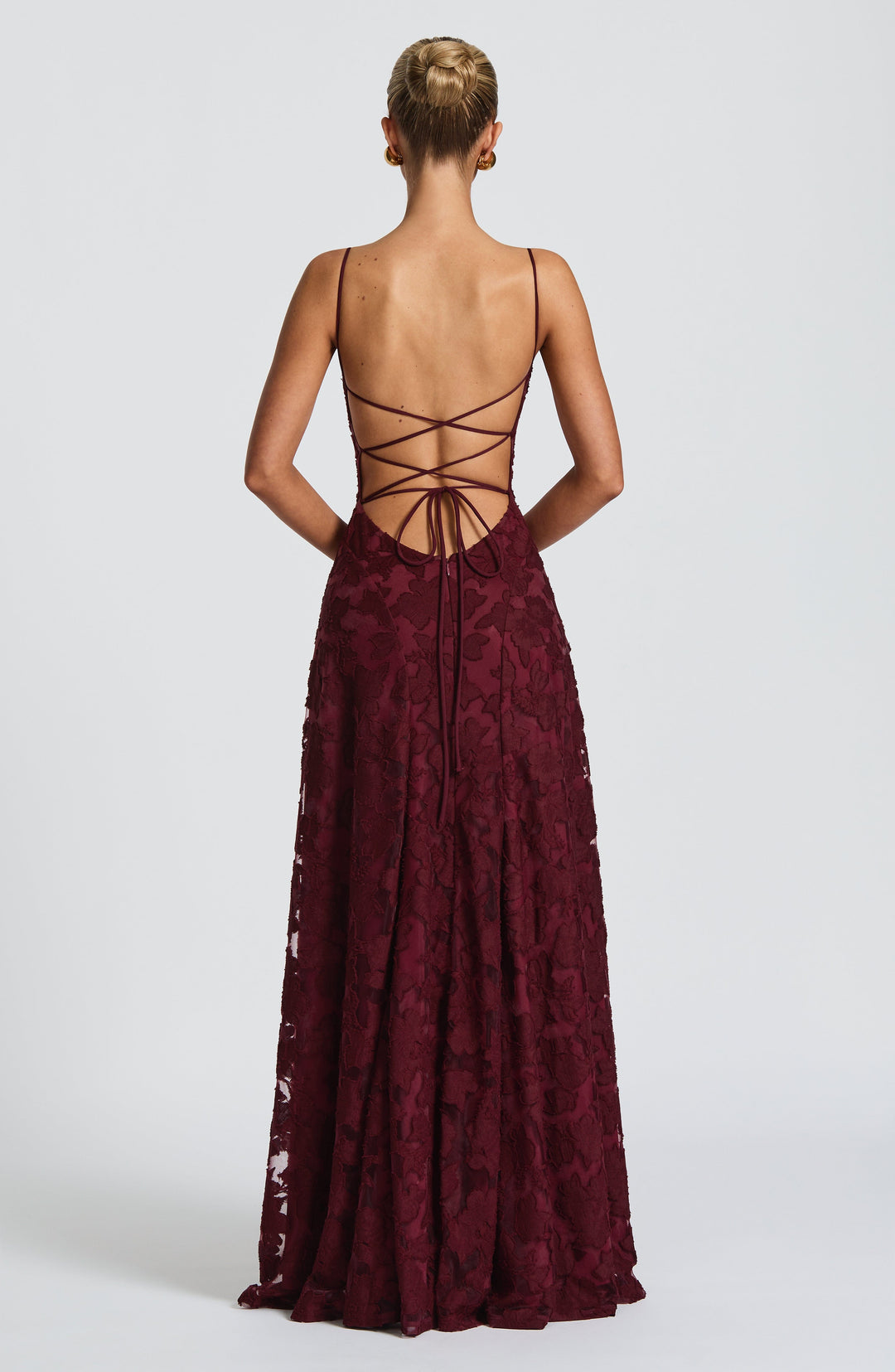 Francis Maxi Elbise - Modern Kiraz Desenli