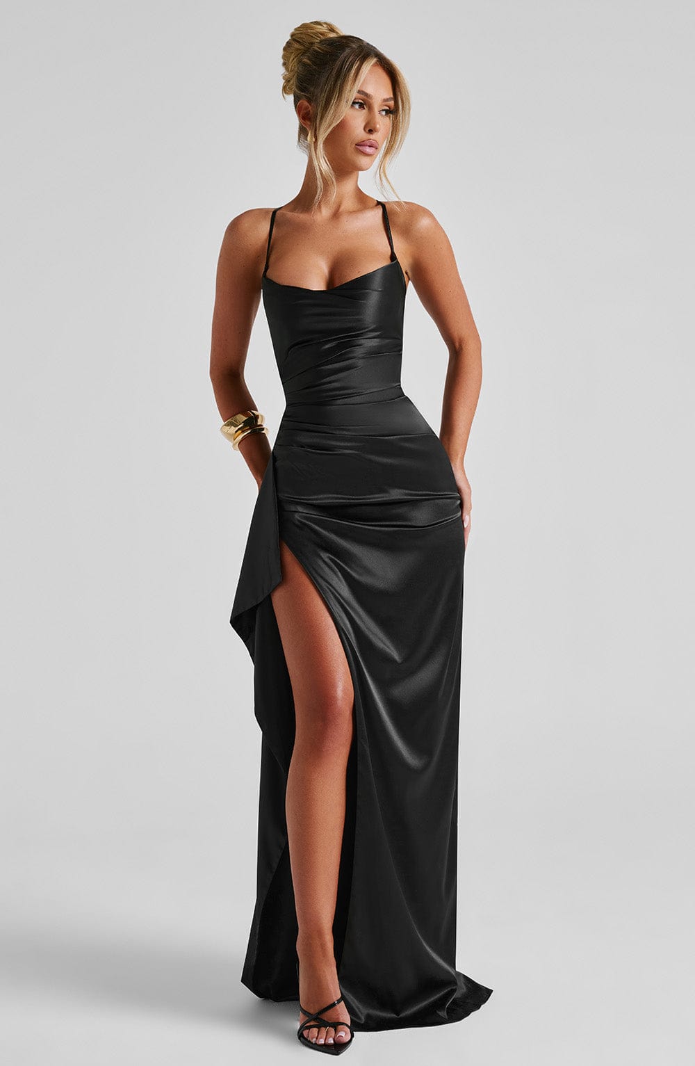 Siyah Helen Maxi Elbise