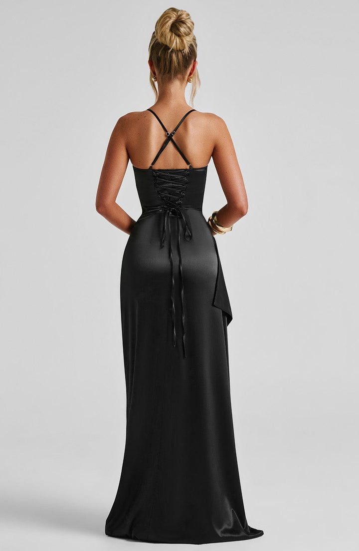 Siyah Helen Maxi Elbise