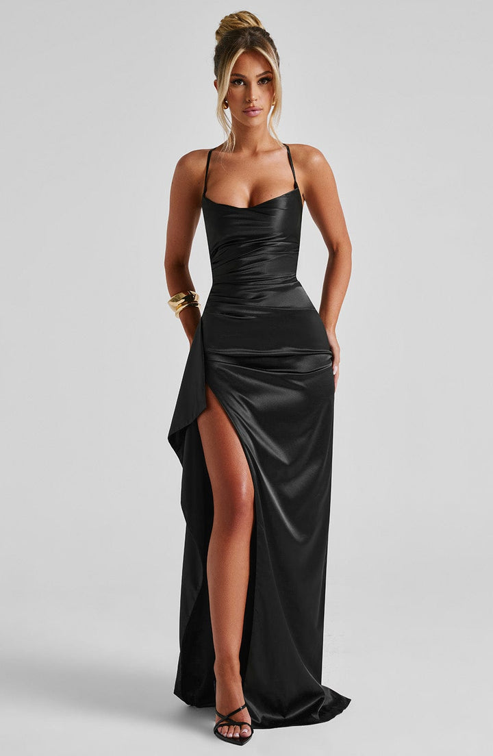 Siyah Helen Maxi Elbise