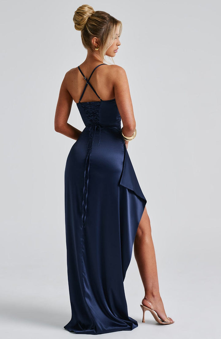 Lacivert Helen Maxi Elbise