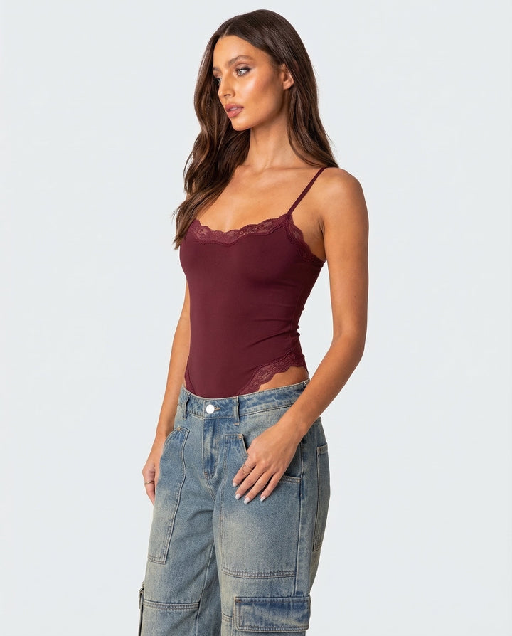 Yüksek Bel Dantel Bebek Bodysuit Bluz