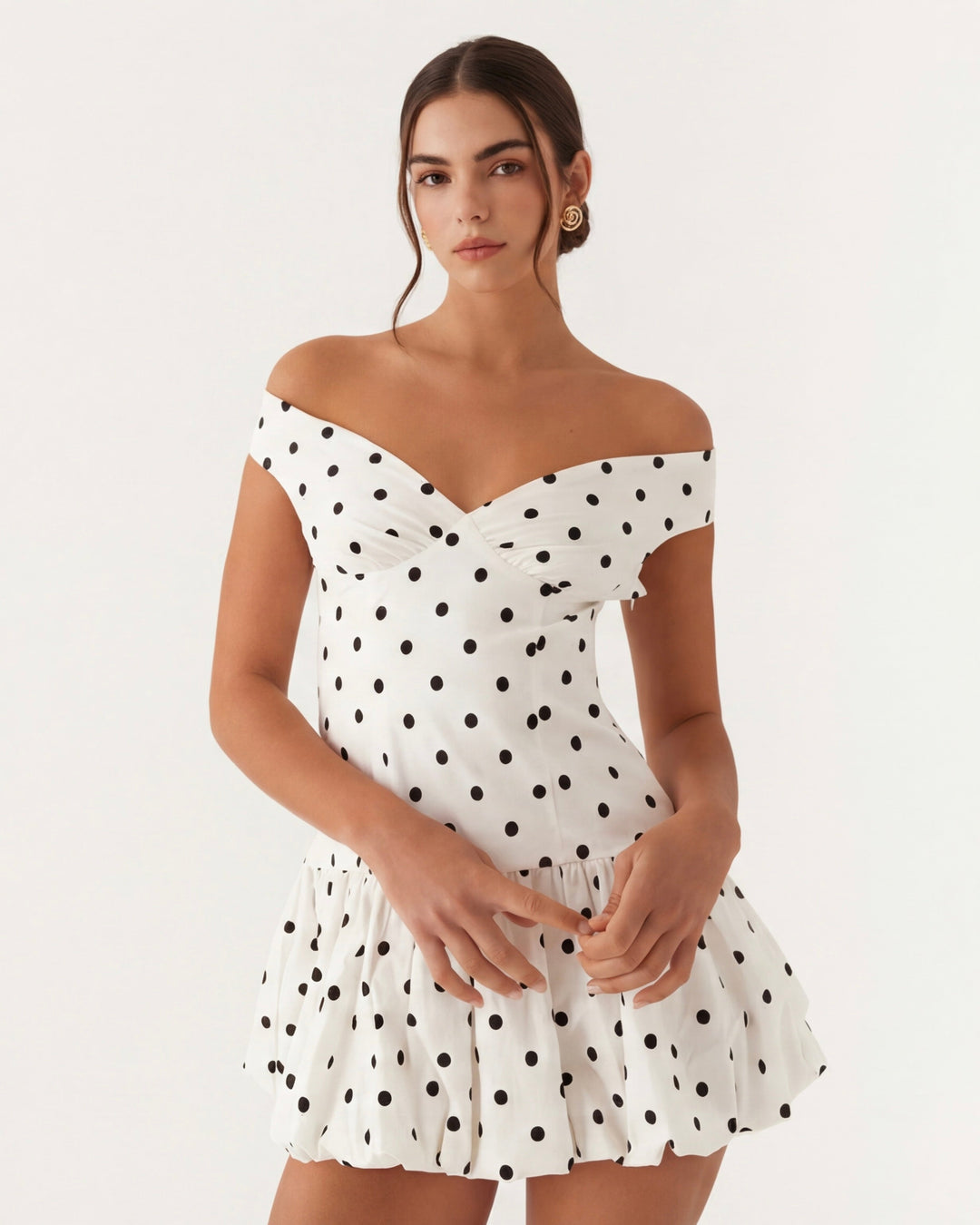 Polka Desenli Mini Elbise