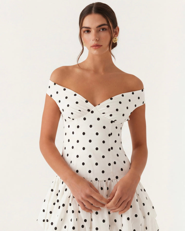 Polka Desenli Mini Elbise