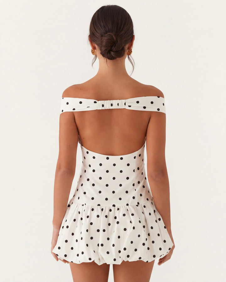 Polka Desenli Mini Elbise