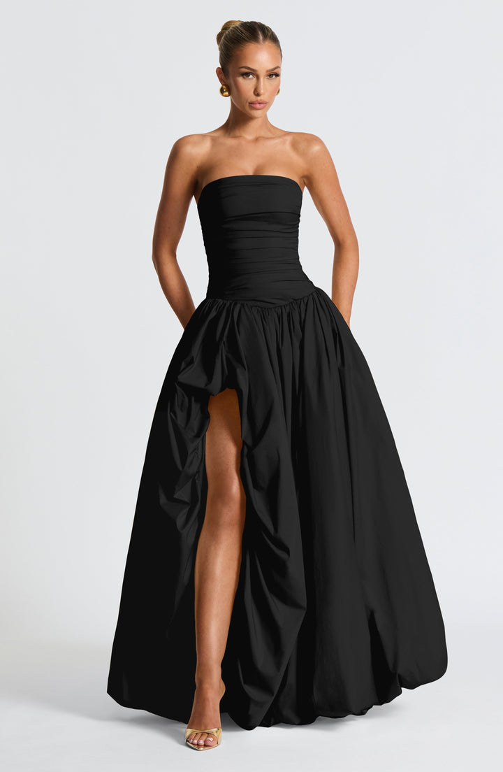 Jillian Siyah Maxi Elbise