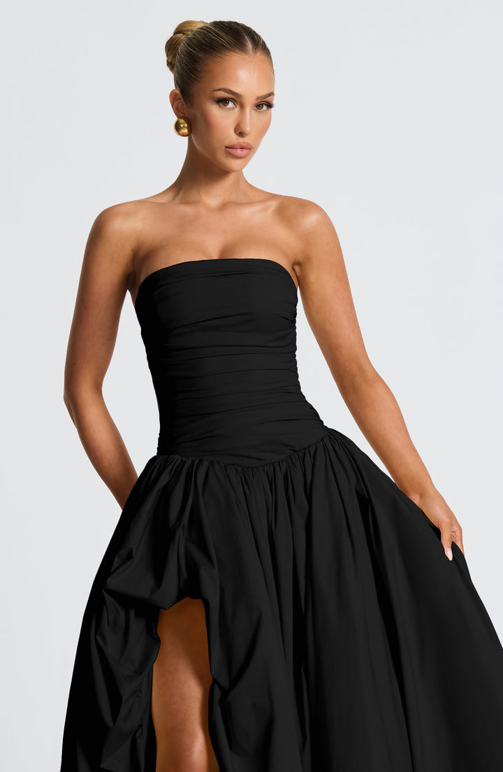 Jillian Siyah Maxi Elbise