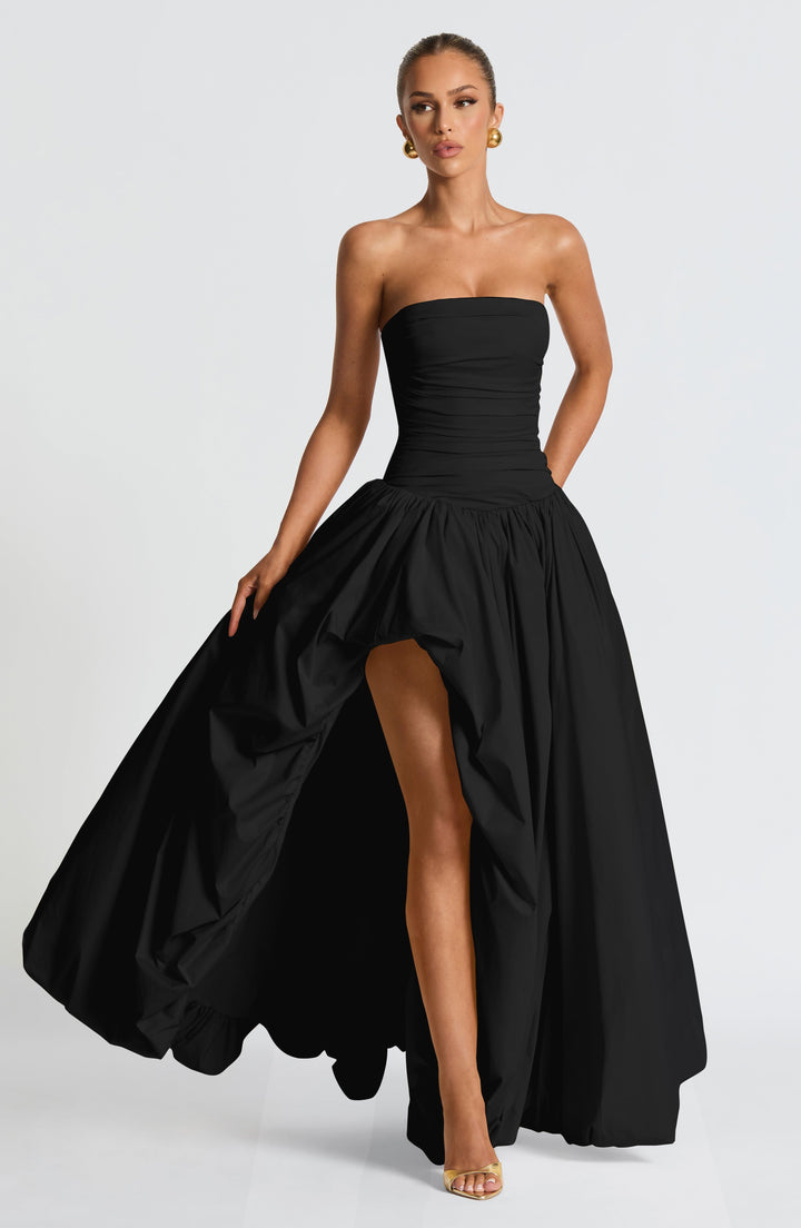 Jillian Siyah Maxi Elbise