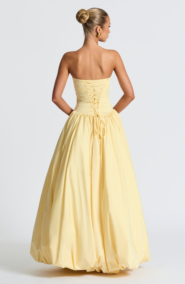 Limon Renkli Jillian Maxi Elbise