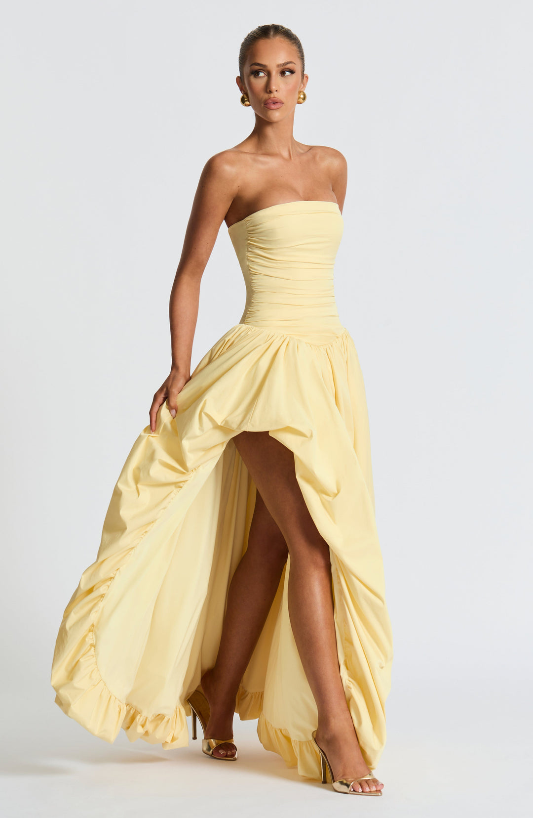 Limon Renkli Jillian Maxi Elbise