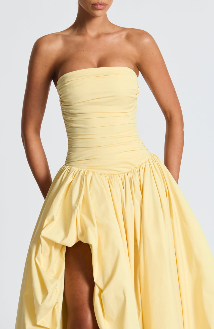 Limon Renkli Jillian Maxi Elbise