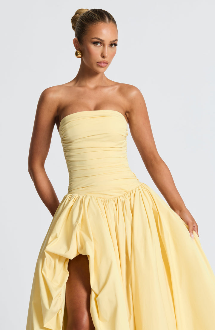 Limon Renkli Jillian Maxi Elbise