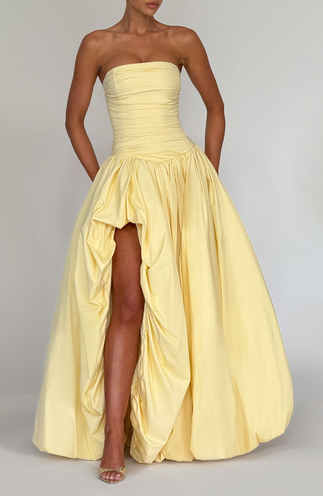 Limon Renkli Jillian Maxi Elbise