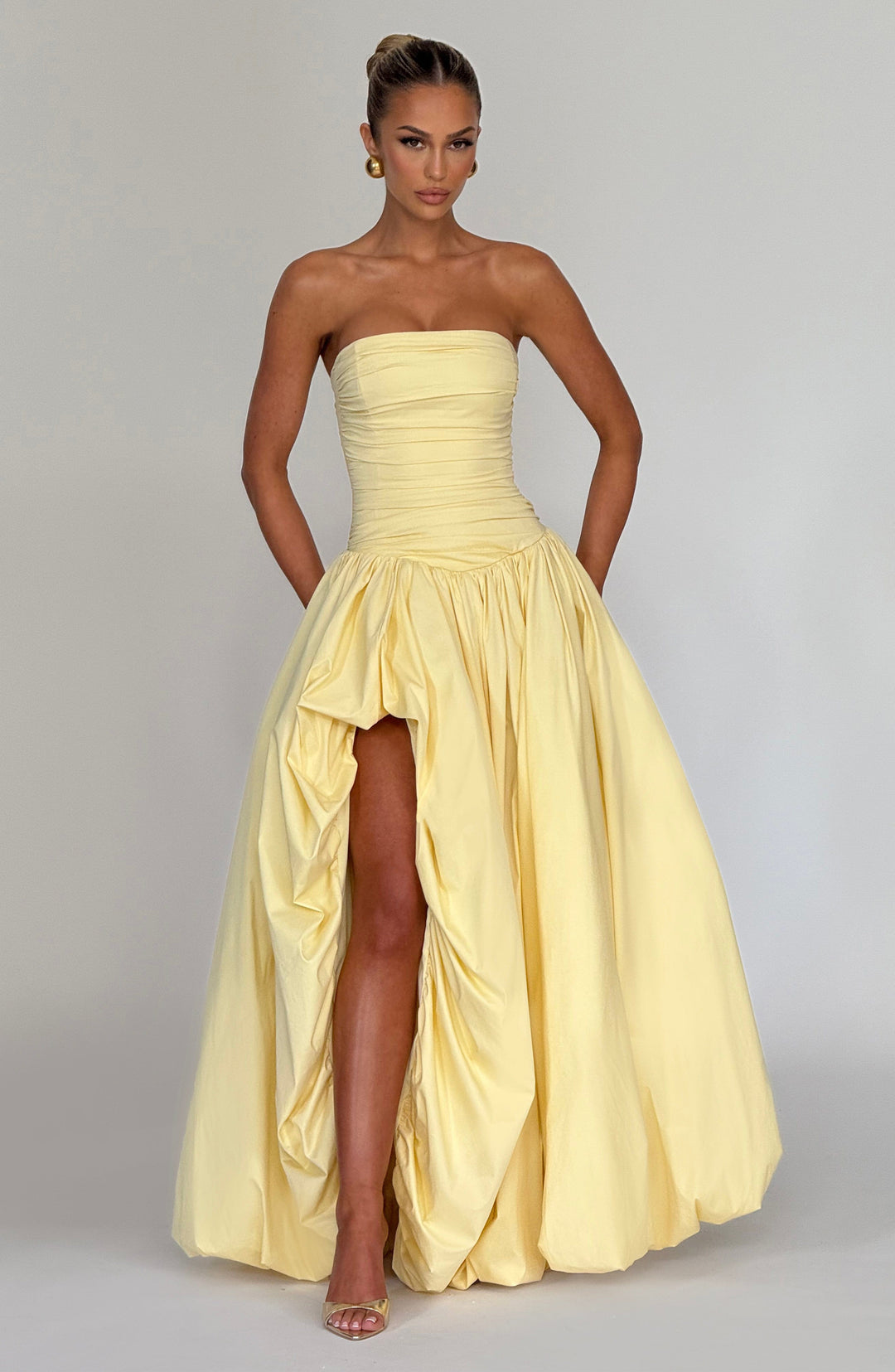 Limon Renkli Jillian Maxi Elbise
