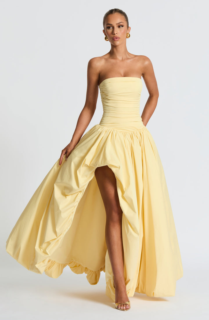 Limon Renkli Jillian Maxi Elbise