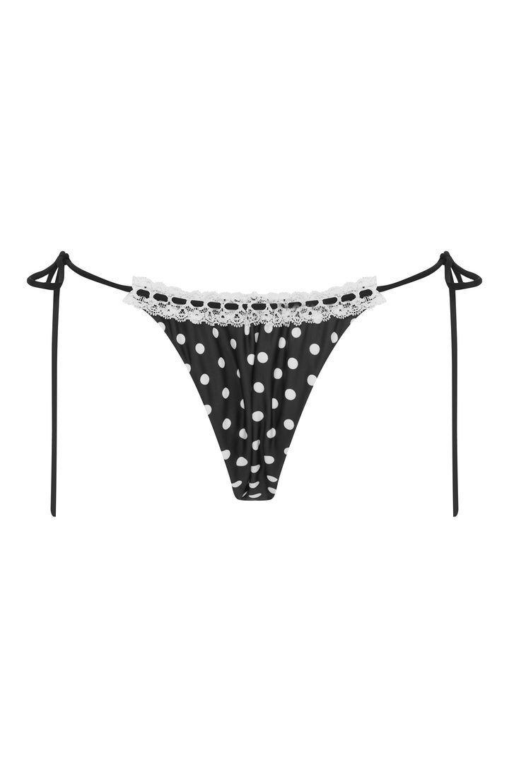 Yüksek Bel Siyah Beyaz Puantiye Bikini Takımı