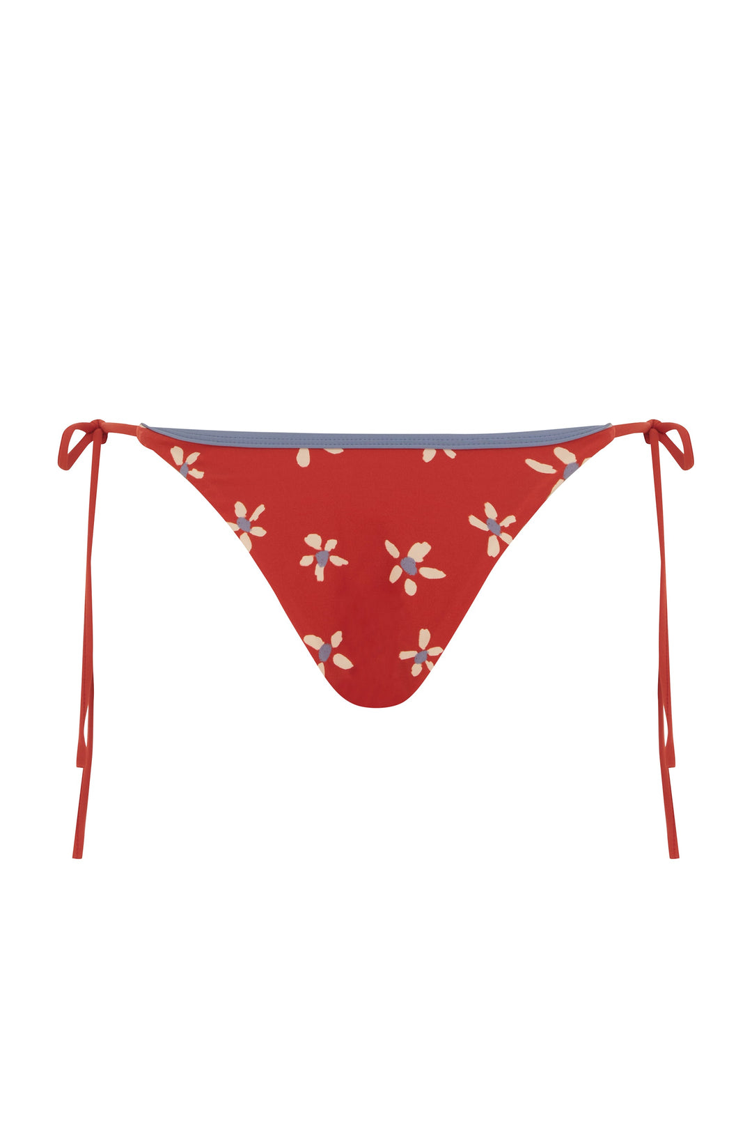 Yüksek Bel Kırmızı Çiçekli Juni Bikini Takımı