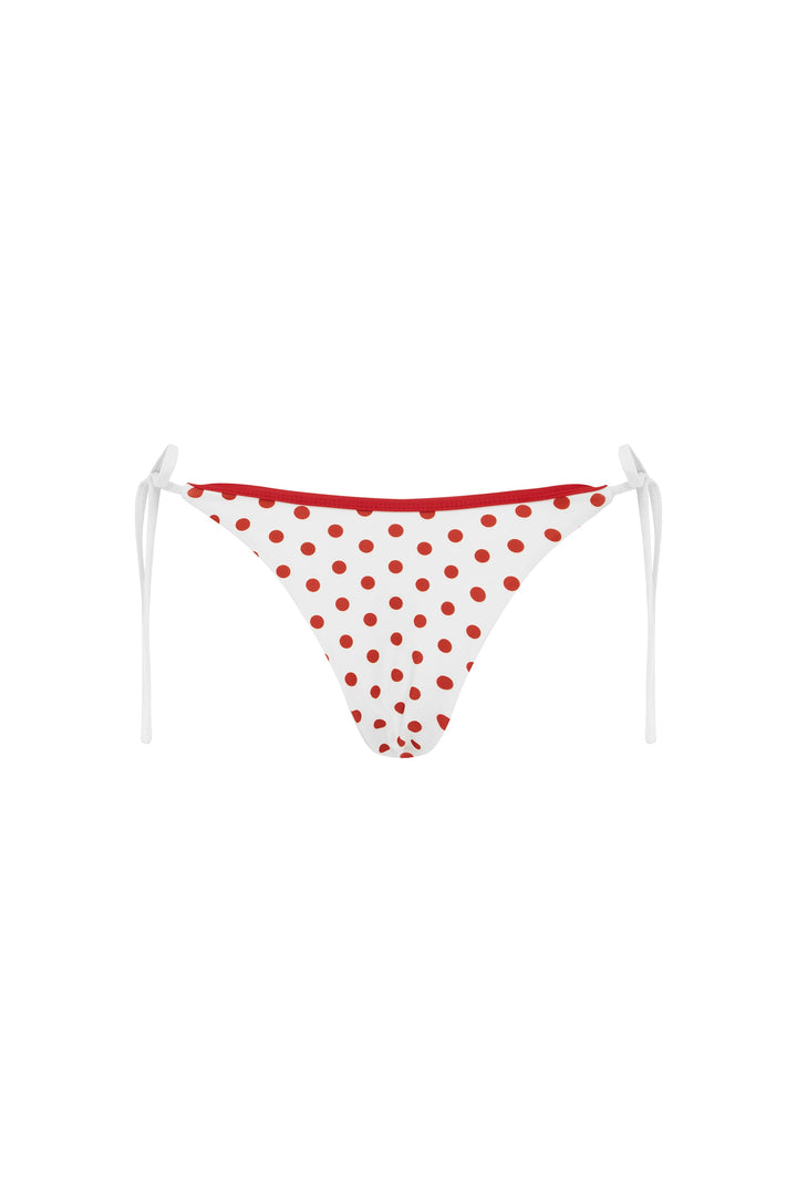 Yüksek Bel Kırmızı/Beyaz Puantiye Bikini Takımı