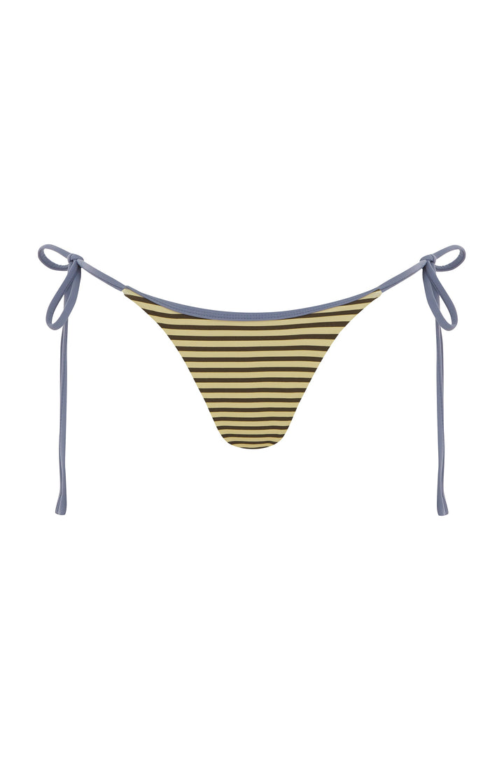 Yüksek Bel Sarı Çizgili Juni Bikini Takımı