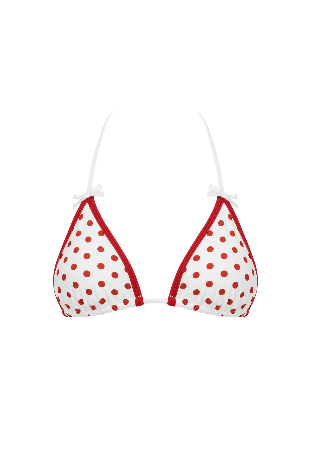 Yüksek Bel Kırmızı/Beyaz Puantiye Bikini Takımı