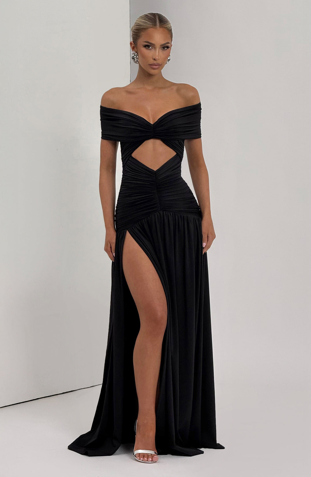 Yüksek Bel Siyah Kathryn Maxi Elbise