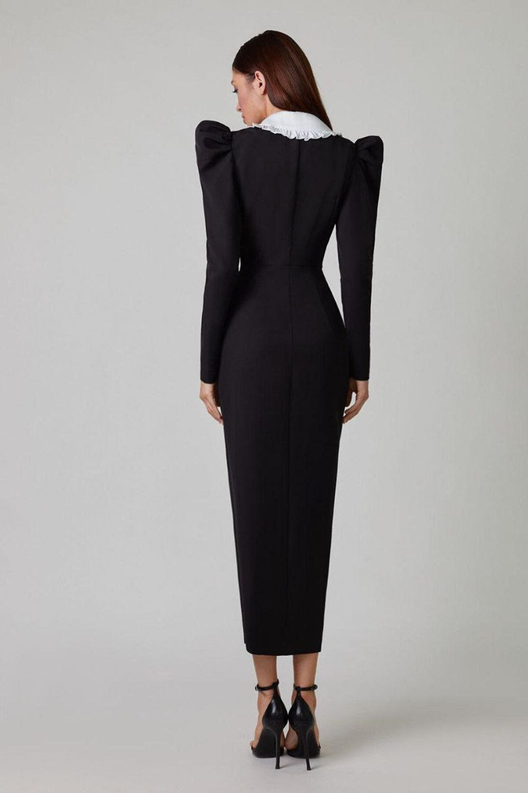 Kathy Peter Pan Yaka Modern Midi Elbise