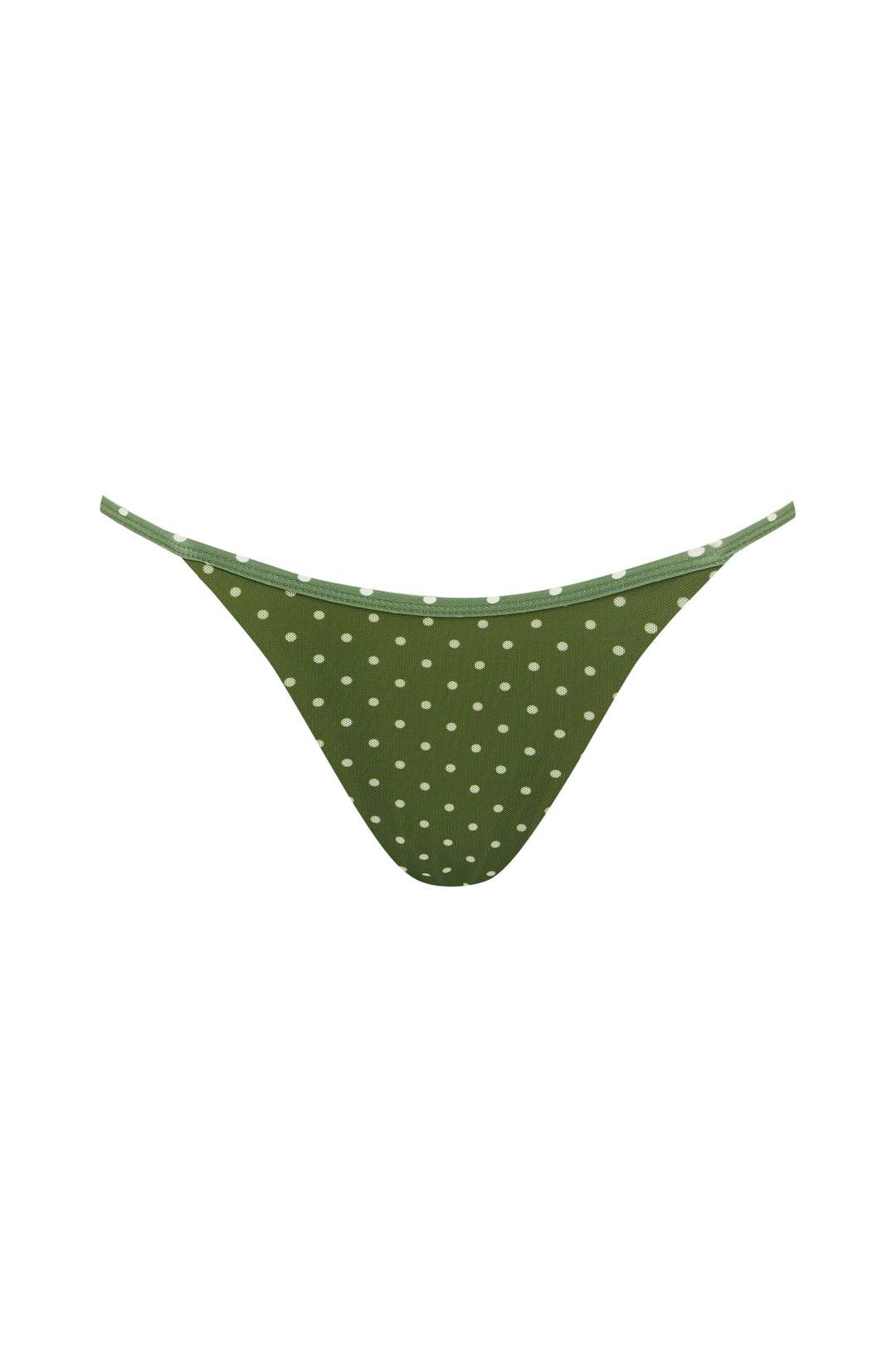 Yeşil Beyaz Puantiye Yüksek Bel Bikini Takımı