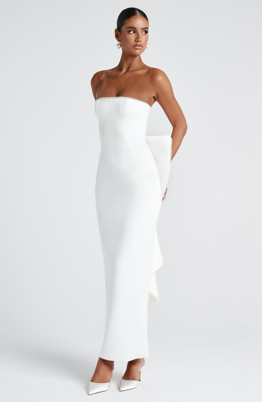 İvory Renkli Magnolia Maxi Elbise