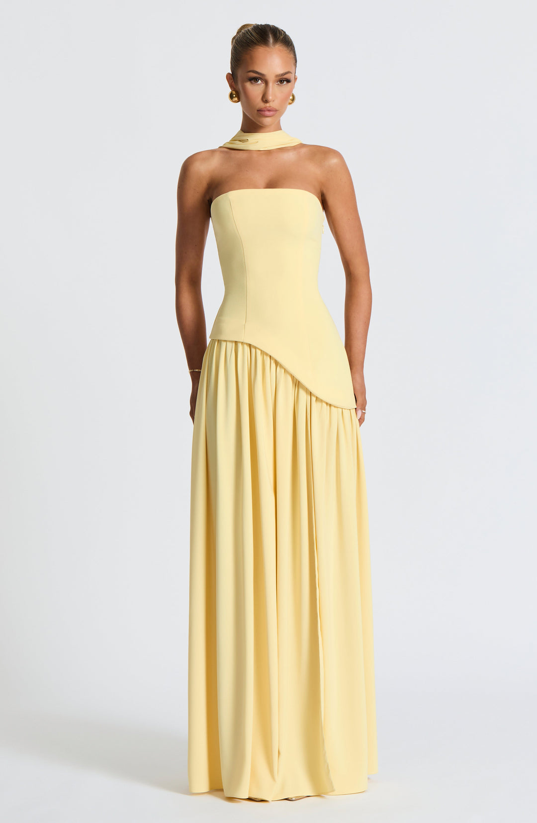 Limon Renkli Maliyah Maxi Elbise