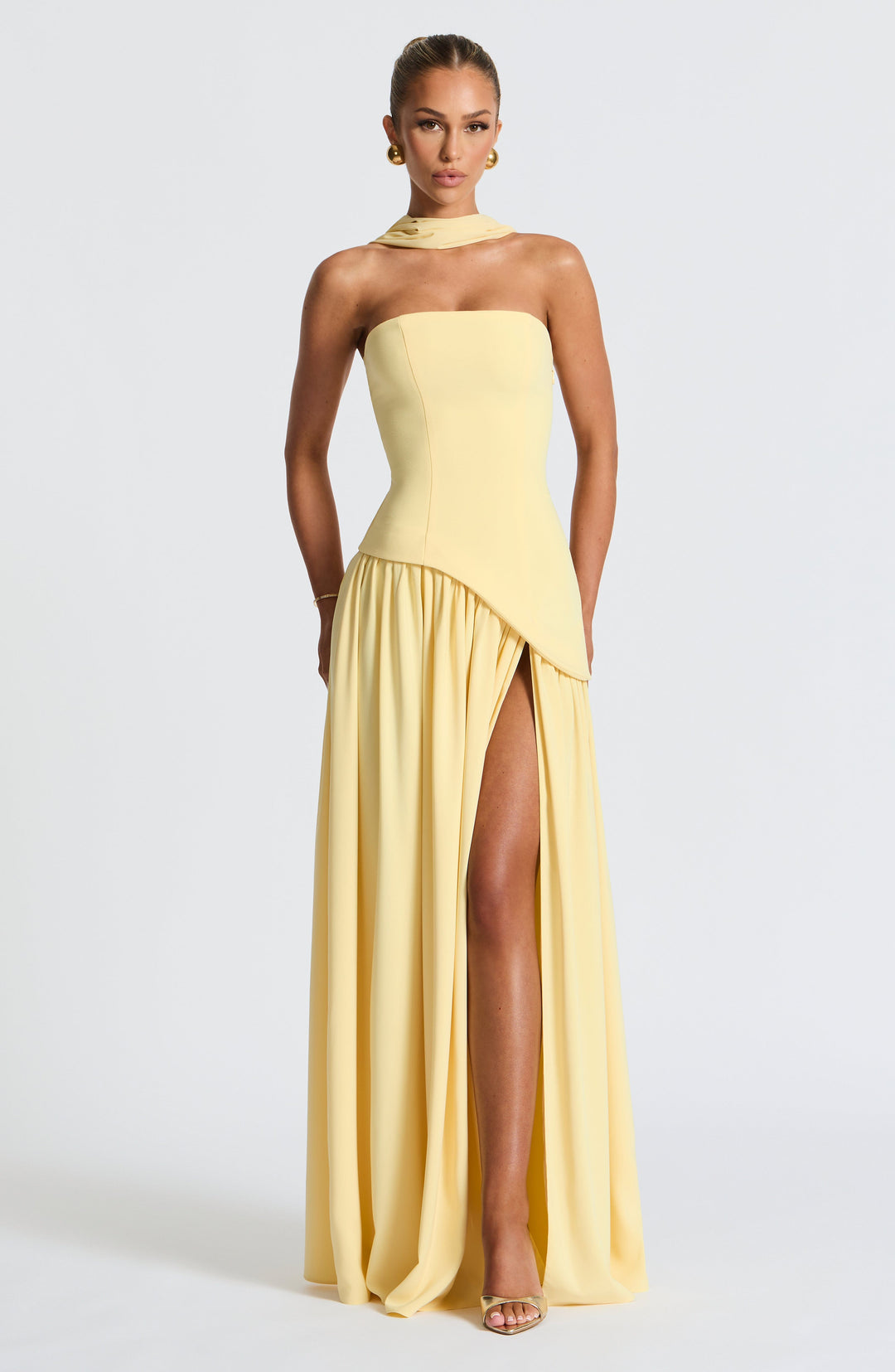 Limon Renkli Maliyah Maxi Elbise