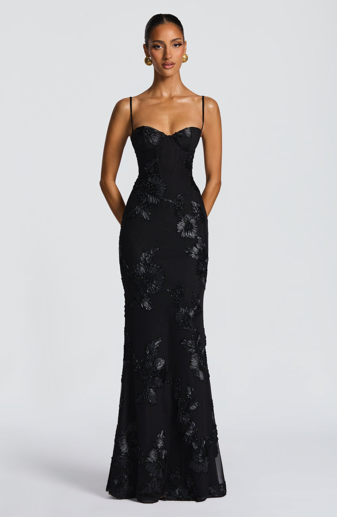 Nefertiti Siyah Maxi Elbise