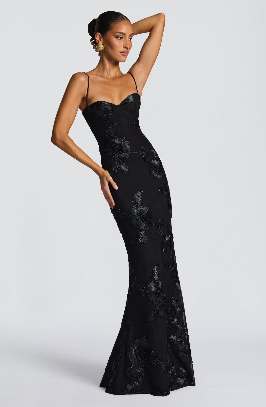Nefertiti Siyah Maxi Elbise