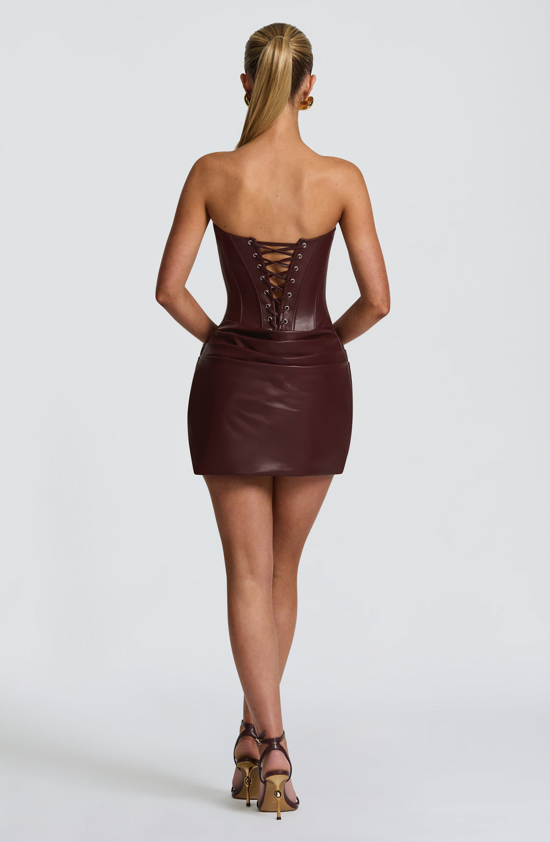 Bordo Palmer Mini Elbise
