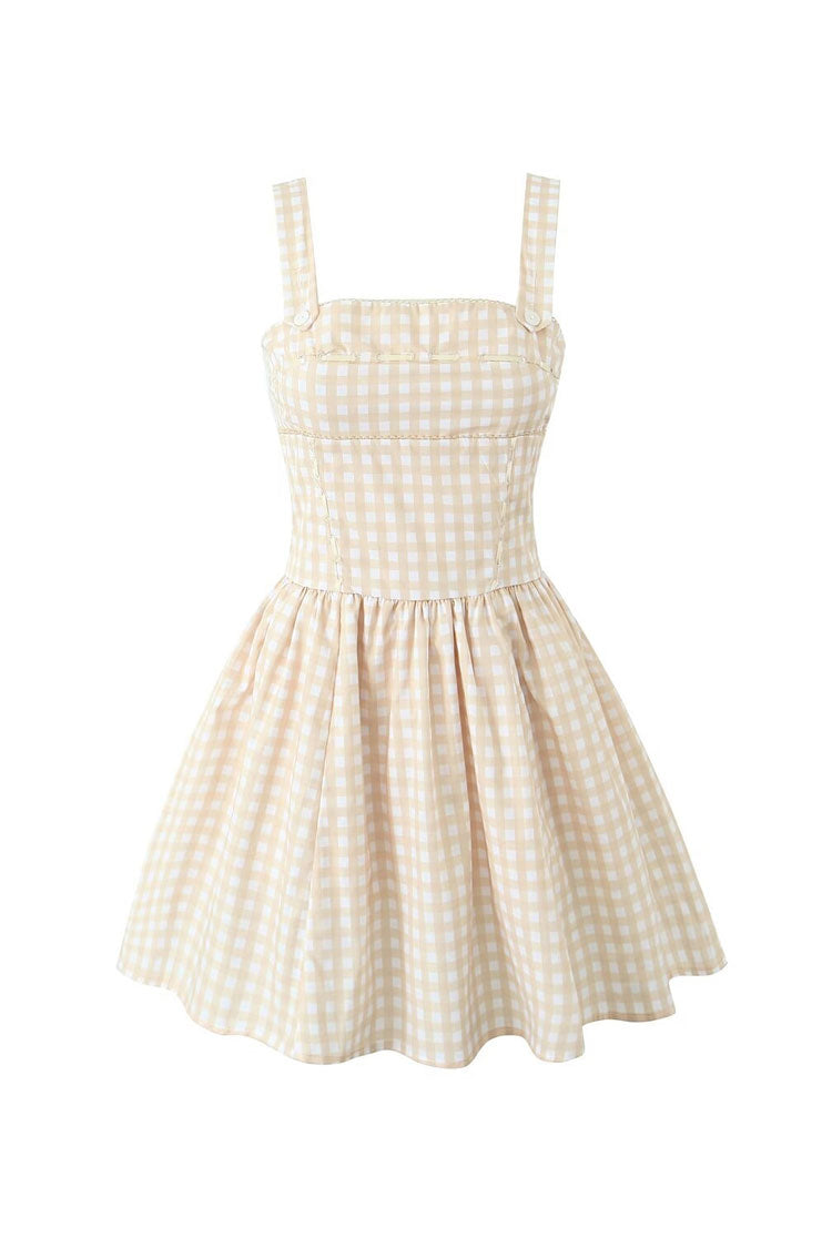 Retro Kare Yaka Fit &amp; Flare Mini Elbise