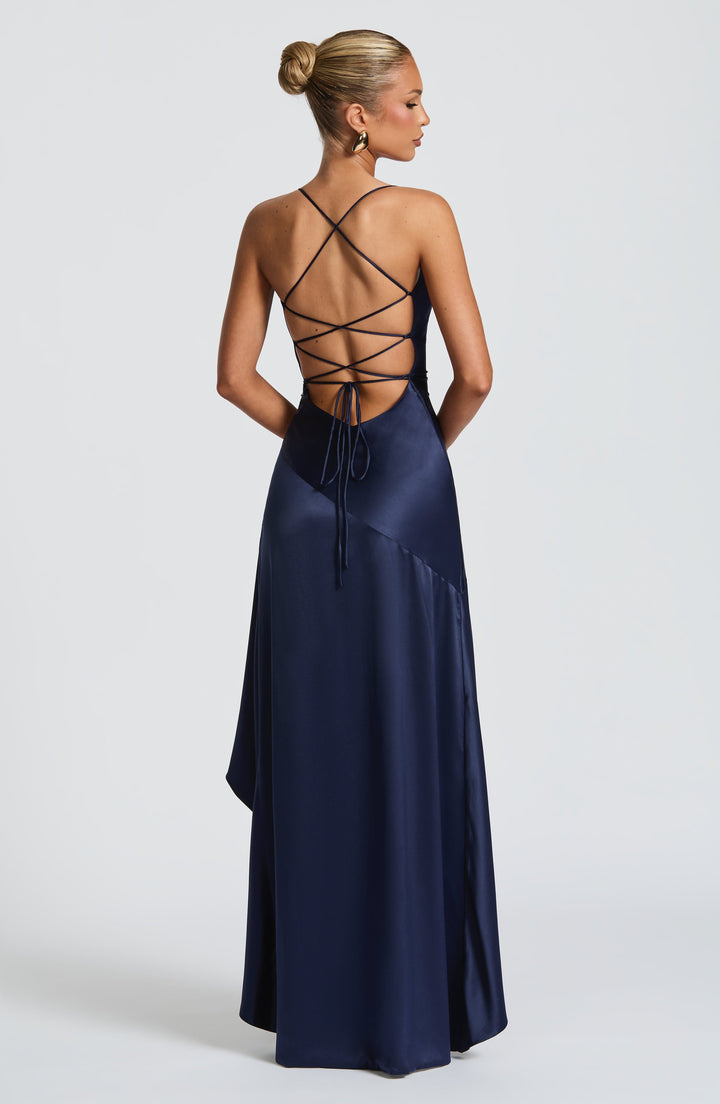 Lacivert Samira Maxi Elbise