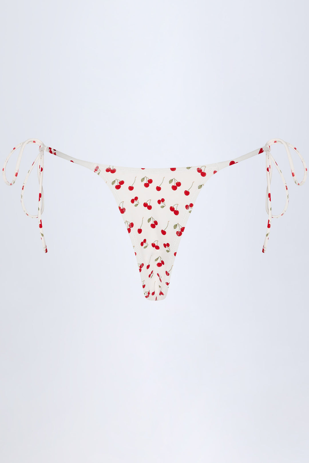 Kiraz Desenli Yüksek Bel Şık Bikini Takımı