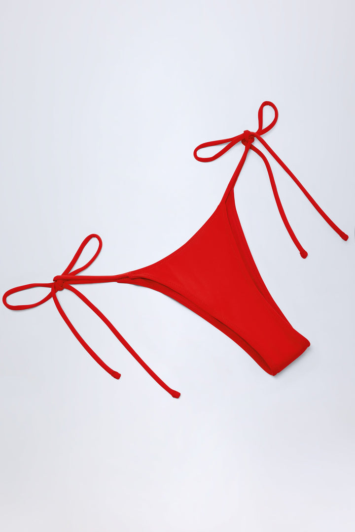 Yüksek Bel Cüretkar Bikini takımı - Ateş Kırmızısı