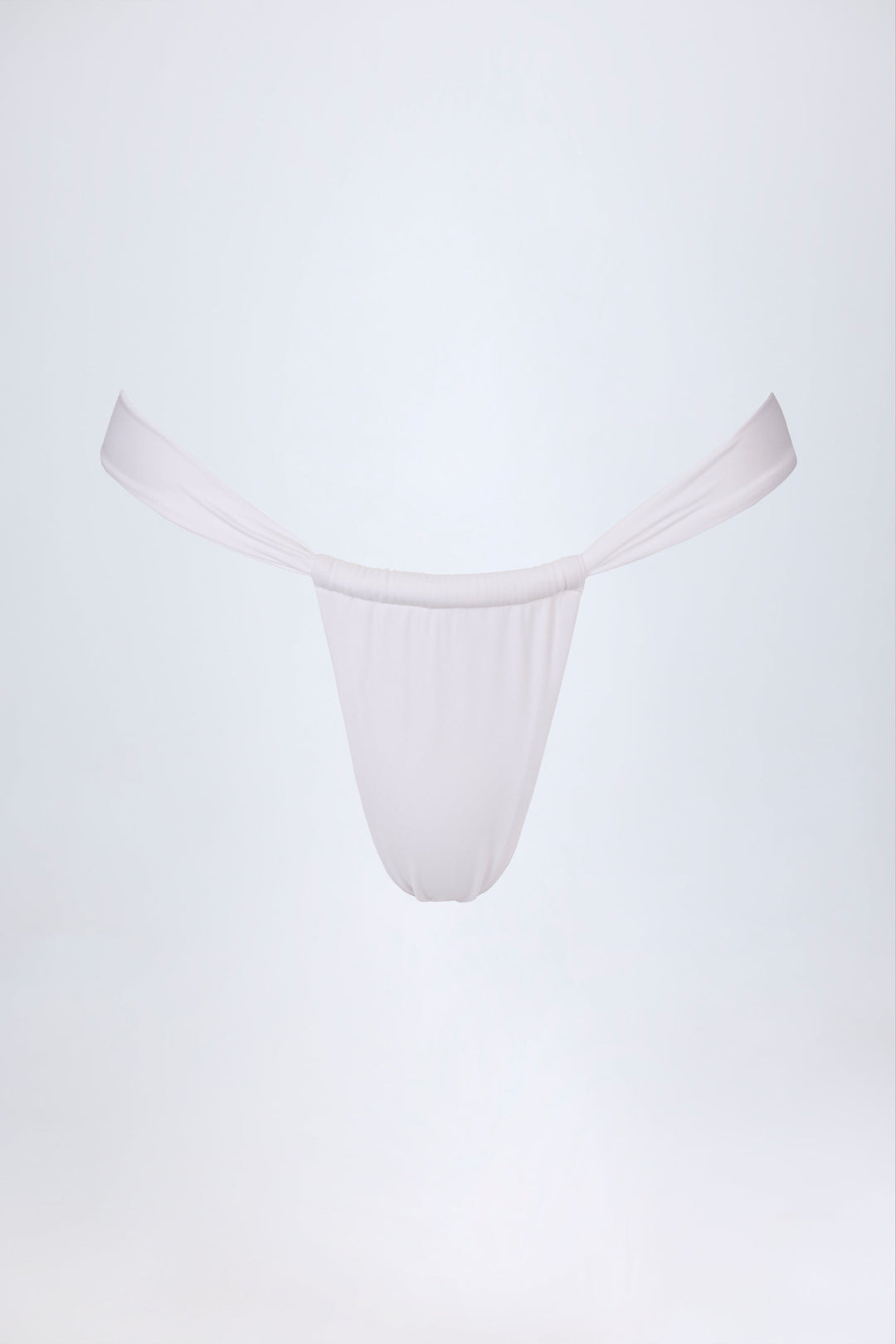 Yüksek Bel Beyaz Ruchesli Bikini Takımı